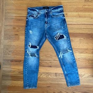 🌻Zara Skinny Distressed Jeans Size 30 EUC
